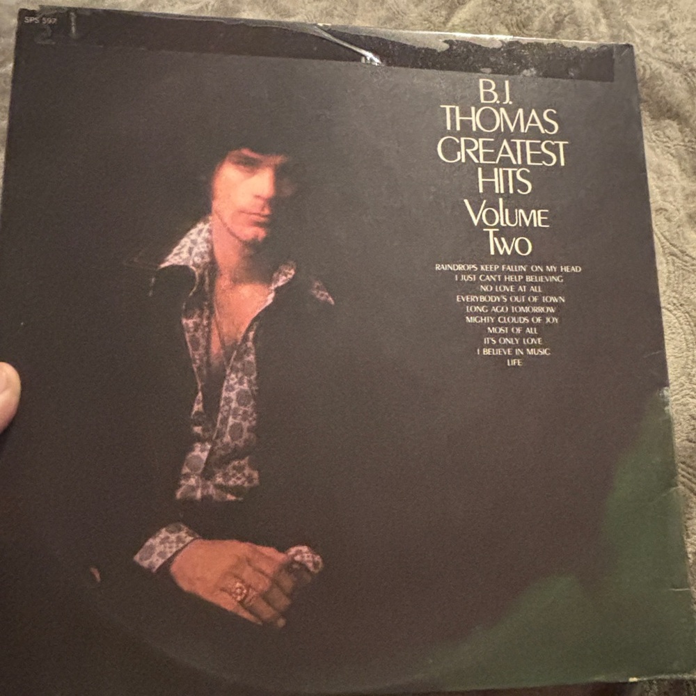 B.J. Thomas Greatest Hits Volume Two Vinyl Record
